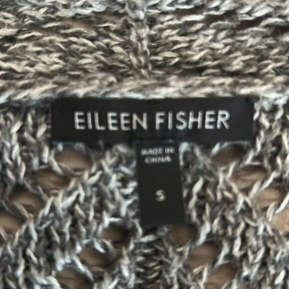Eileen Fisher crocheted cotton cardigan, loose weave -spring/ summer small - Picture 5 of 9